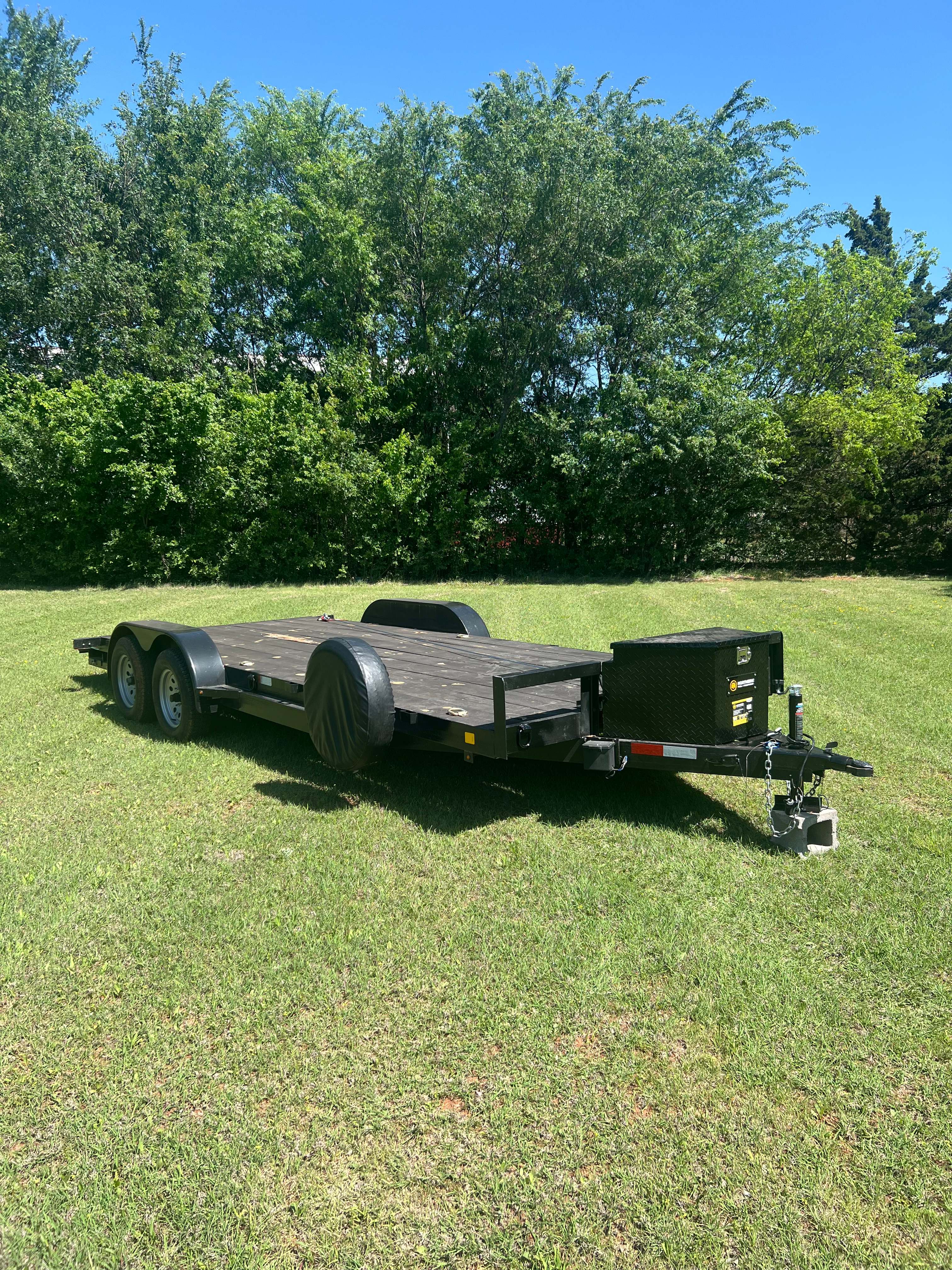 83 by 20 foot car hauler trailer for rent in Blanchard Oklahoma